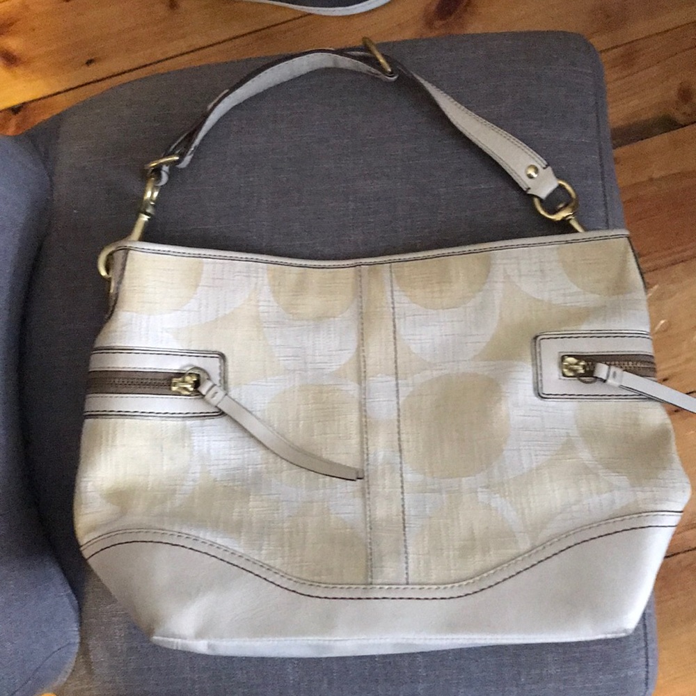 Coach white hobo/satchel bag